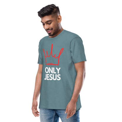 Men’s premium heavyweight tee | ONLY JESUS | HAPPYPEOPLE BRANDMISSION