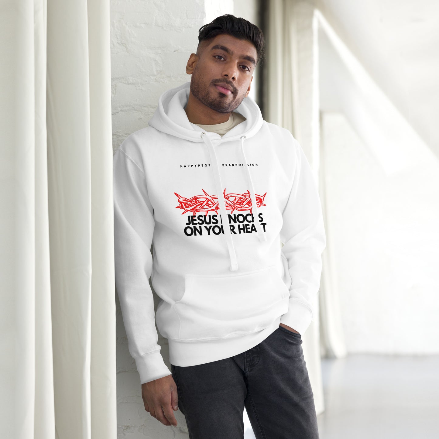 Unisex Hoodie | JESUS KNOCKS IN YOUR HART | HAPPYPEOPLE BRANDMISSION