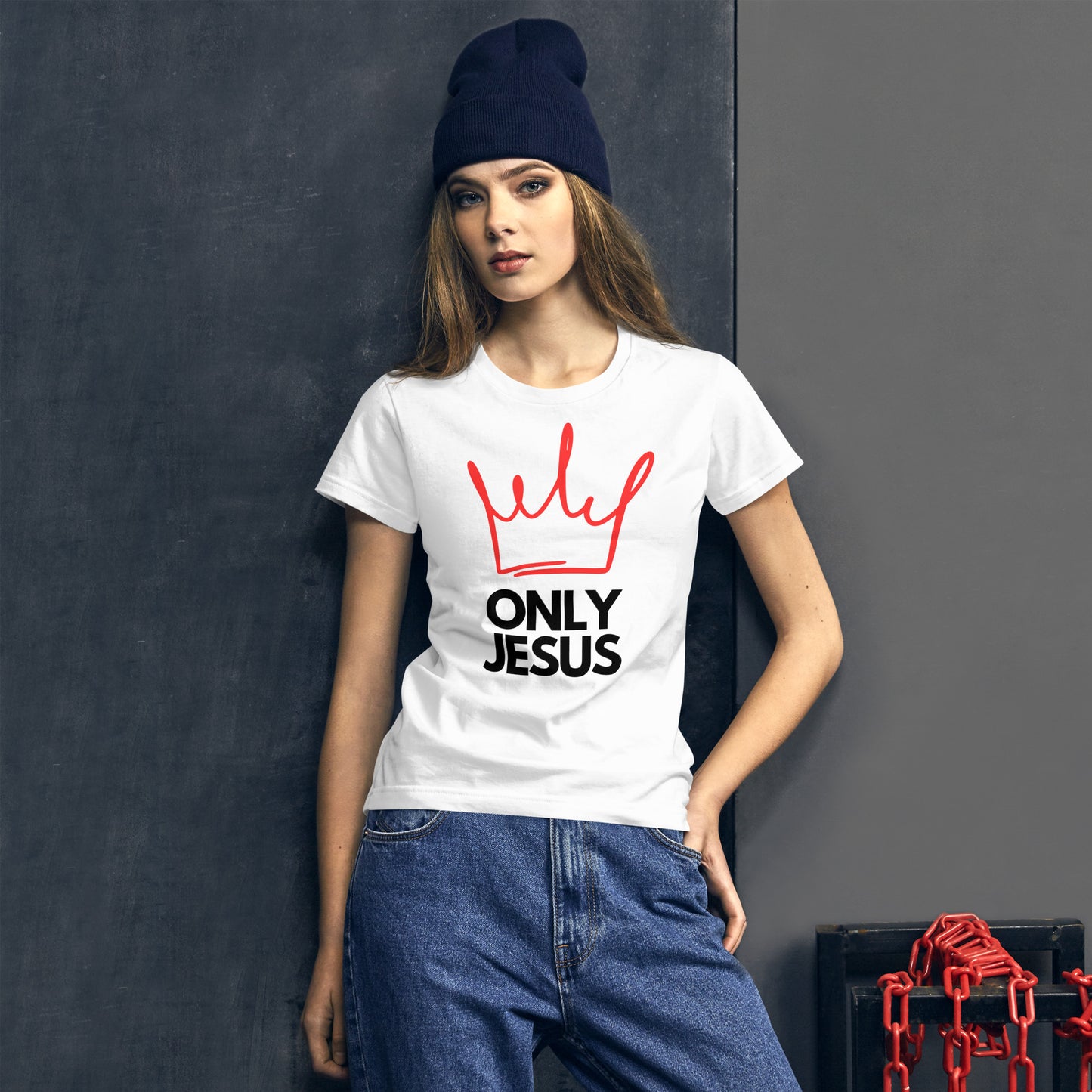 Women's short sleeve t-shirt | ONLY JESUS | HAPPYPEOPLE BRANDMISSION